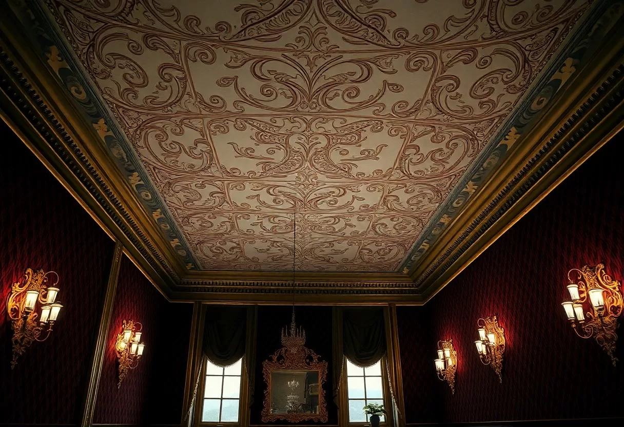 Wallpapered Ceilings Upholstered Walls Photo Inspiration