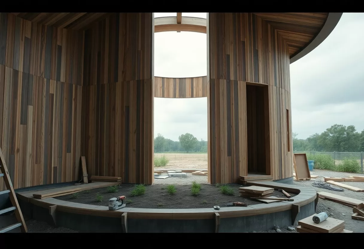 circular building design with recycled materials rzs