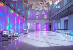 holographic interiors iridescent light playing surfaces bvw